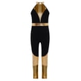 thumbnail image 3 of Freebily Kids Girls Shiny Metallic Gymnastic Unitard Sleeveless Bodysuit for Training and Performance Gold 16, 3 of 6