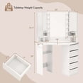 thumbnail image 2 of Costway Coiffeuse d'Angle Station de Maquillage avec Miroir DEL et Prises de Courant Blanc, 2 of 9