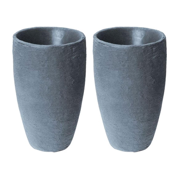 Algreen 87301 Athena Jardinière Auto-Arrosante 20.5 x 12.6, Charbon de Bois (Lot de 2)