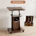 thumbnail image 2 of Costway 2PCS Mobile Podium Stand with Tilting Top Storage Cabinet & Lockable Wheels Rustic Brown + Black, 2 of 10