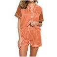 thumbnail image 1 of Yuyuzo Pajama Sets for Women 2 Piece Short Sleeve Button down Shirts Lounge Sets Color Block Soft Pj Sets, 1 of 5