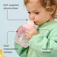 thumbnail image 5 of Tommee Tippee Starter Straw Cup, 2x8oz, Easy Transition Toddler Cup For 6 Months+, with Silicone Weighted Straw and Easy-hold Handles, Blue and Green, 5 of 5