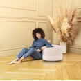 thumbnail image 3 of Gouchee Home Soleil Indoor/Outdoor Ottoman – Water-Repellent Beige Pouf with Polystyrene Bead Filling, Lightweight & Durable for Patio, Balcony, or Living Room, 3 of 6