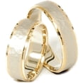 thumbnail image 1 of 14K Gold Matching Two Tone Hammered Wedding Ring Set, 1 of 1