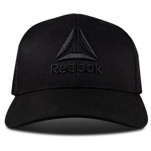 Reebok Casquette Pro Noire avec construction à Six Panneaux, Couronne avant de Structure Moyenne et Bord Pré-Courbé. Comprend un Panneau avant en polyester durable, un Dos en Maille Respirante, des Oeillets Brodés, un Bande Anti-Transpiration, une Fermeture à Pression en Plastique Ajustable et un logo Reebok Brodé. Convient aux Tenues Décontractées et aux Activités de Plein Air.