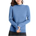 thumbnail image 4 of Penkiiy Chandails d'Automne pour Femmes 2024, Chandail Léger et Doux pour Femmes à Col Rond, Manches Longues, Tricot, Haut, S Bleu, 4 of 7