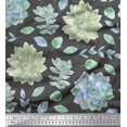 thumbnail image 3 of Soimoi Gray Rayon Fabric Leaves & Flower Floral Print Fabric by Yard 42 Inch Wide, 3 of 3