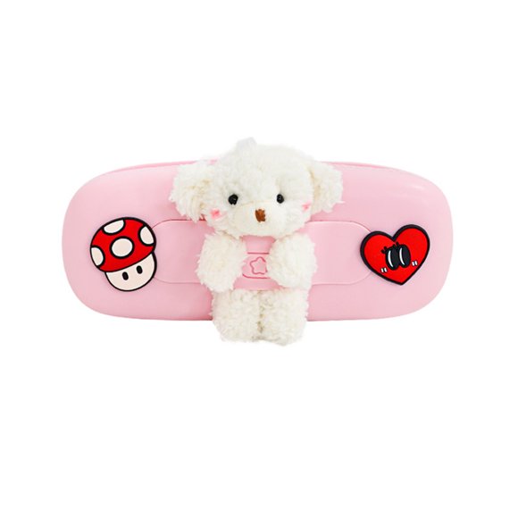 NBX Cute Cartoon Bear Silicone Pencil Case Big Capacity with Zipper Pen Pouch Holder Durable