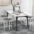 thumbnail image 4 of Gymax 24'' Upholstered Bar Stools Set of 4 Home Kitchen Stools w/ Solid Wood Support Legs Gray & White, 4 of 10