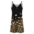 thumbnail image 4 of LOVZFMLL Dresses Women Casual Draw Back Printed Sleeveless Ruffle Lace-up Cold Shoulder Dress, 4 of 5