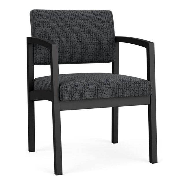 Lenox Fauteuil d'Appoint pour Réception et Salle d'Attente en Acier / Acier Noir / Gris Foncé