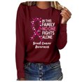 thumbnail image 1 of Fridja Haut Femme Cancer du Sein Décontracté Manches Longues Col Rond Chandail en Molleton Pull Blouse, 1 of 4