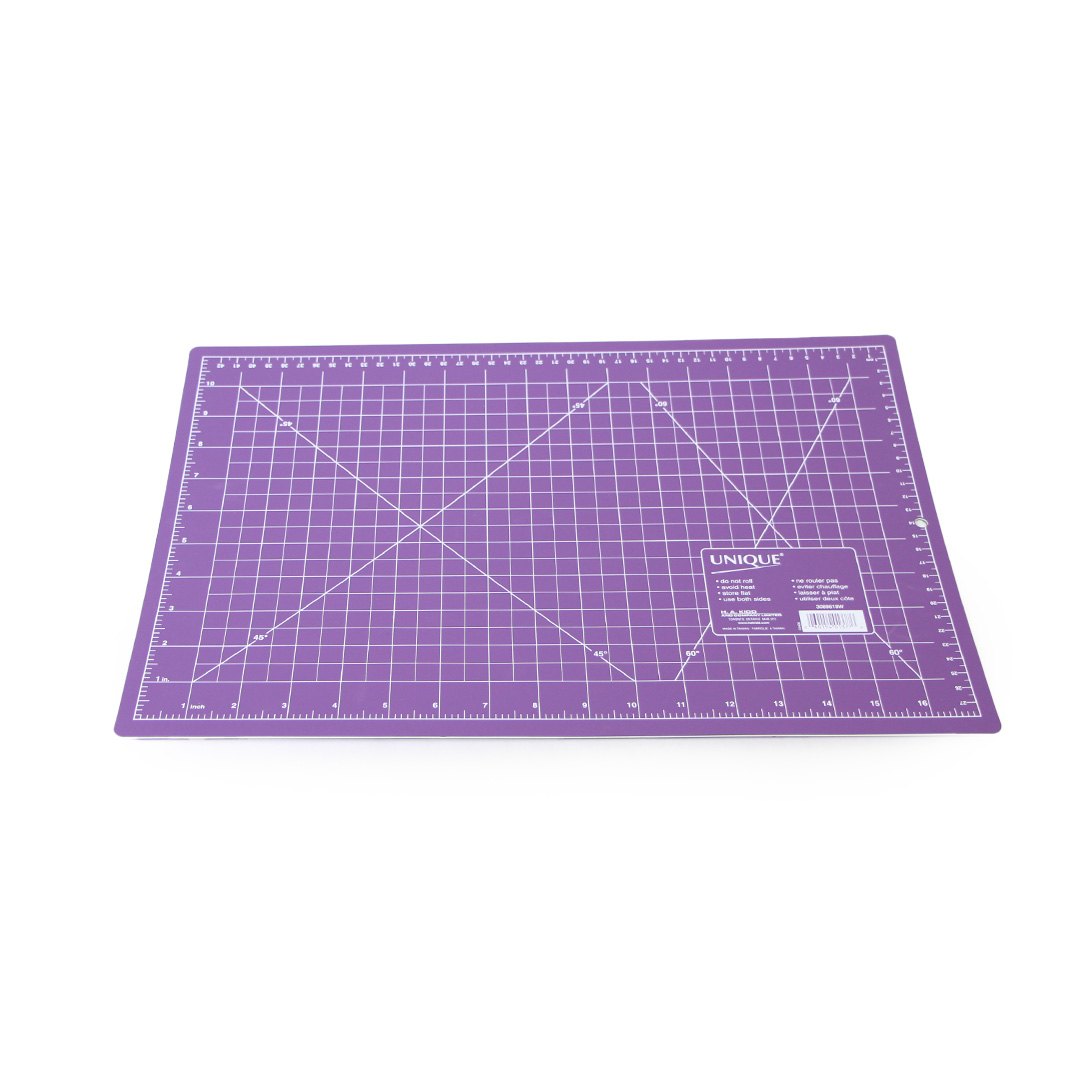 UNIQUE Double-Sided Self-Healing Cutting Mat 23 × 30 cm (11.8 in) Green, Purple