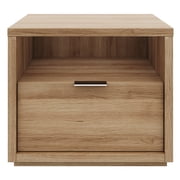 Nexera 1 Drawer Nightstand, Brown Oak