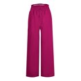 thumbnail image 4 of FNFYFH Clearance Women's Plus Size Linen Pants Elastic Waist Solid Color, 4 of 5