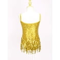 thumbnail image 4 of TSSOE Robe de Danse Latine à Sequins pour Filles Justaucorps Patinage Artistique Tango Rumba Samba Costume Or 10, 4 of 7