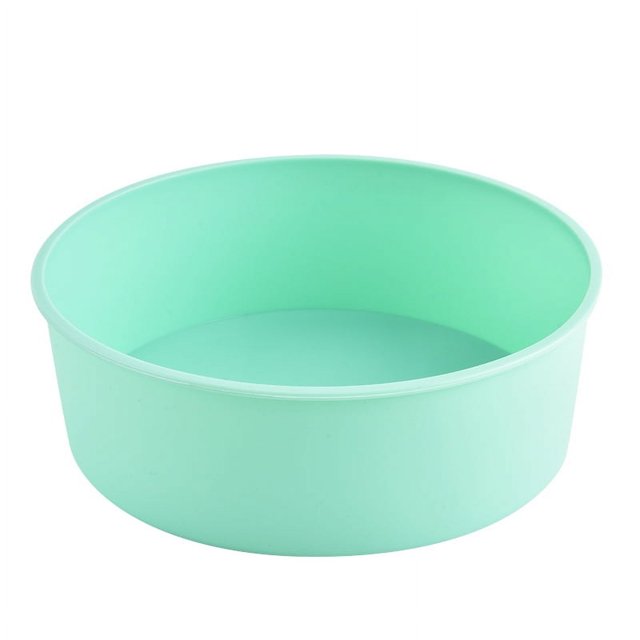 Nvzi-c Silicone Round Cake Pans, 6 Inch Non-Stick Cake Mold Baking Tins for Cake Pancakes,Green