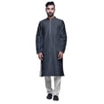 thumbnail image 1 of Atasi Printed Long Kurta For Men With White Churidar Pyjama Set Traditional Wear, 1 of 1
