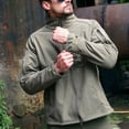 thumbnail image 1 of LSLJS Men's Warm Fleece Skin Soft Outdoor Jacket Camouflage( Army Green, XL), 1 of 9
