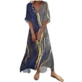 thumbnail image 1 of Robe d'Été à Fleurs pour Femmes Été Décontractée Imprimée avec Poche Col en V Manches Courtes Robe d'Été Robe d'Été pour Femmes avec Manches Robe d'Été avec Manches pour Femmes, 1 of 6