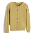 thumbnail image 4 of WomenCardigan Sweater Classic Sweatshirt Women Crew Neck Button Collar Short Sleeve Cardigan Knit Front Open, 4 of 4