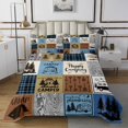 thumbnail image 1 of YST Happy Camping Coverlet Set King Rv Camper Quilt Set For Travel Trailers Bunks,Rustic Buffalo Plaid Pine Trees Camper Car Decor Bedspread Set Rv Accessories For Inside Bed Set, 1 of 5