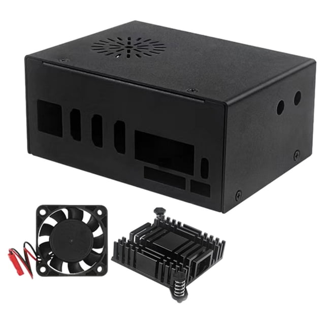 Boîtier en Métal Inclus Antenne Boîtier en Métal Noir pour Orange Pi 5 Plus (Modèle A)