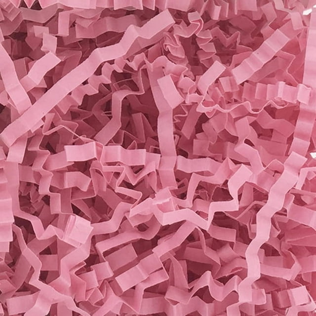 HLONK Feildoo 50g Basket Grass Crinkle Cut Tissue Paper Recyclable Craft Shred Confetti Raffia Paper Filler For Easter Gift Box Wrapping Packing Filling Party Decoration-Fluorescent Pin