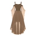 thumbnail image 5 of Robes Style Gothique pour Femmes Grande Taille Mode Robe Midi Corset Manches Longues Évasées Chiffon Fête Élégante, 5 of 5
