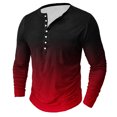 thumbnail image 1 of RXIRUCGD Chemises Blouses Décontractées à Manches Longues à Col Rond pour Hommes avec Boutons Imprimés, Rouge, Taille : S, 1 of 4