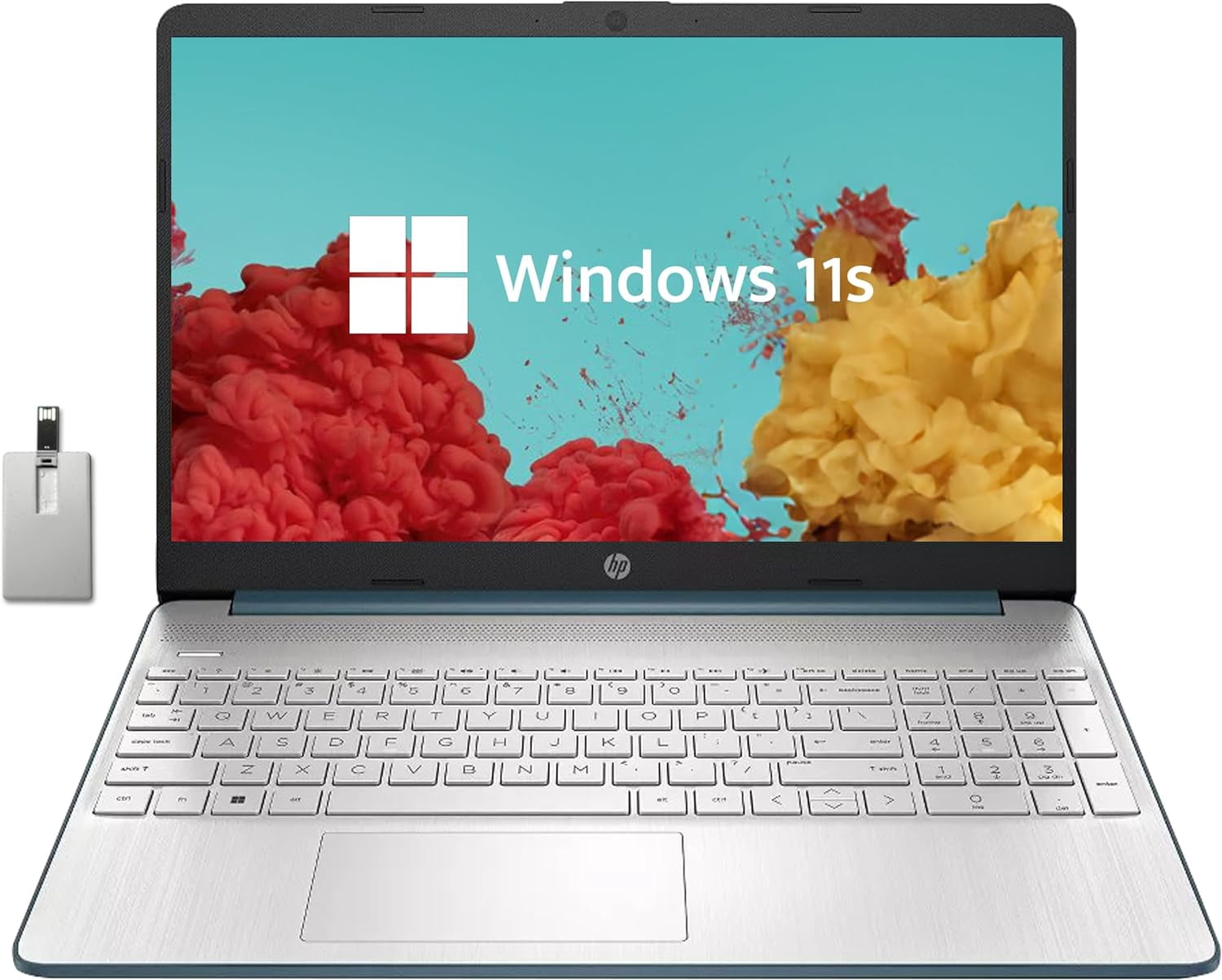 HP Portable Étudiant 15,6 Pouces HD, Intel Pentium Silver N5030, 16 Go RAM, SSD PCIe 256 Go, Intel UHD Graphics, Caméra Web HD, Pavé Numérique, Wi‐Fi 5, Bluetooth, Win 11, Bleu, Carte USB Hotface 32 Go