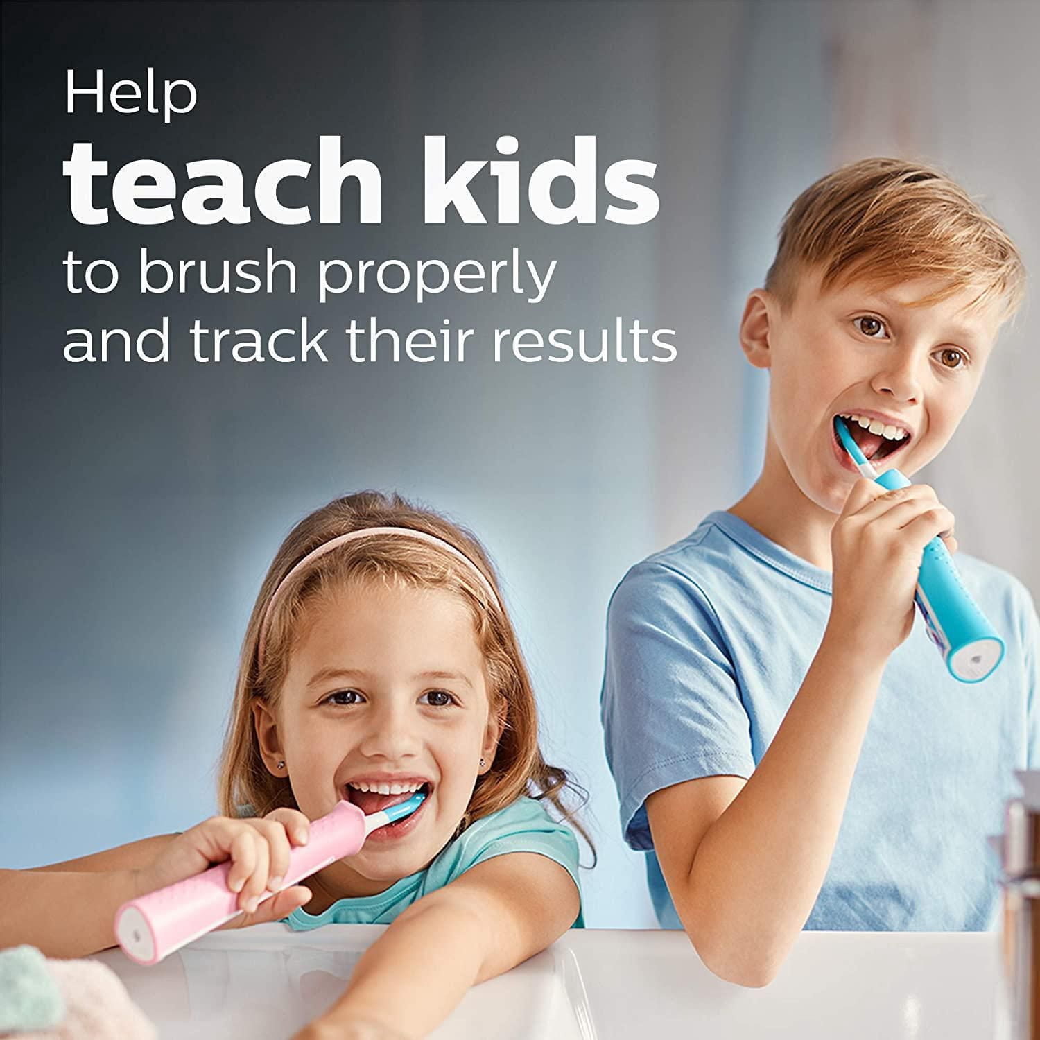 Philips Sonicare pour Enfants, Bluetooth Connectée, Brosse à Dents Électrique, Bleue, HX6321/02
