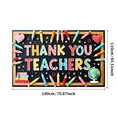 thumbnail image 1 of Colorful Thank You Teachers Backdrop Banner, Teacher Appreciation Day Decor, Education Theme Background, for Classroom Celebrations Teacher Parties Photo Props, 1 of 3