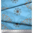 thumbnail image 2 of Soimoi Rayon Fabric Leaves & Sacred Geometry Geometric Decor Fabric Printed Yard 42 Inch Wide, 2 of 3