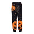 thumbnail image 4 of MKOSPLRT Pyjamas d'Halloween pour Tout-Petits Filles Garçons Vêtements de Nuit Ensembles 2 Pcs Manches Longues Col Ras du Cou Hauts Bas de Pyjama Tenue de Détente des Fêtes 3-15 Ans, 4 of 5
