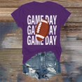 thumbnail image 2 of Charmgo Haut pour Femmes Tendance T-Shirts Jour de Match T-Shirt Imprimé 2D pour Femmes Manches Courtes Col Rond T-Shirt Mode Léger Doux Tenue Décontractée Vêtements pour Femmes Football Violet TTG, 2 of 4