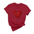 thumbnail image 2 of Cadeau de la Saint-Valentin pour Femmes T-shirt Décontracté à Col Rond à Manches Courtes Imprimé Arbre de Noël, 2 of 6