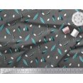 thumbnail image 3 of Soimoi Gray Silk Fabric Dot & Feather Decor Fabric Printed Yard 42 Inch Wide, 3 of 3