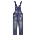 thumbnail image 1 of KIDSCOOL SPACE Boy Girl Overalls, Irregular Pockets Slim Denim Jumpsuit,Blue,5-6 Years, 1 of 7