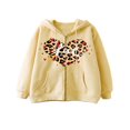 thumbnail image 1 of Women Hoodie  Heart Letters Leopard Print Sweatshirt with Pockets, 1 of 4
