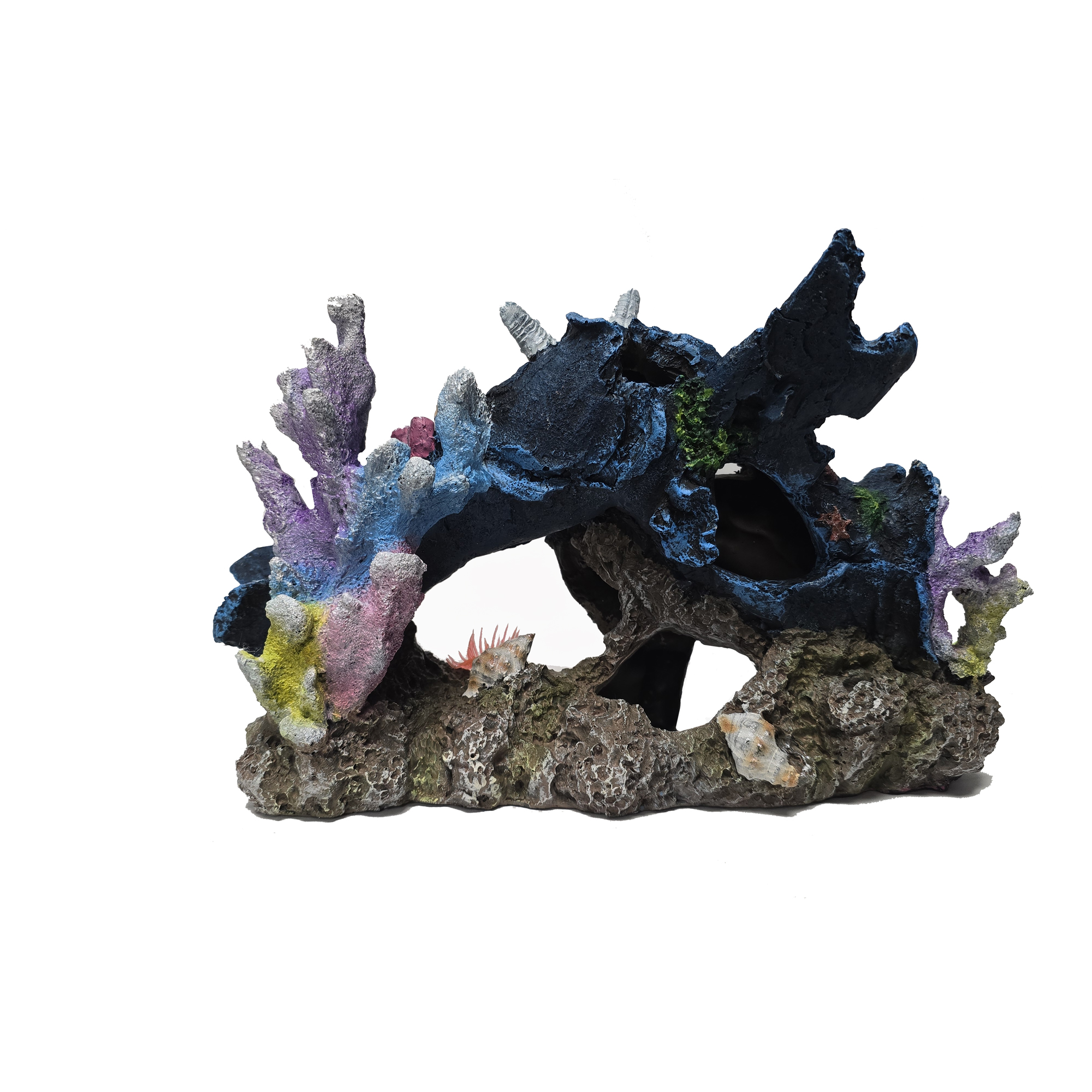 PENN-PLAX Deco-Wrecks Plan bleu Corail Paysage de scène Poly Resin Aquarium Décoration, grand