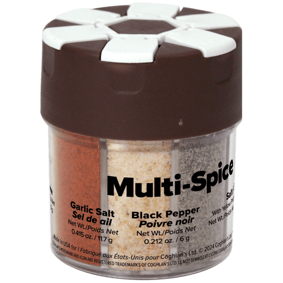 Coghlan's Multi-Spice Shaker - Compact 6-Compartment Travel Spice Container with Spices for Camping