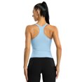 thumbnail image 5 of Charmo Women's Scoop Neck Ribbed Tank Tops Slim Straps Cropped Tops Built in Bra, 5 of 5
