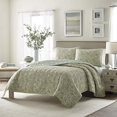 thumbnail image 1 of Stone Cottage Emilia Collection Quilt Set-100% Cotton, Reversible, Lightweight & Breathable Bedding with Matching Sham, Pre-Washed for Added Softness, Twin, Green, 1 of 3
