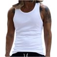 thumbnail image 2 of BADHUB Débardeurs Décontractés pour Hommes Col Rond Sans Manches T-Shirts d'Été Plage Léger Tee-Shirt Muscle Blanc L, 2 of 7