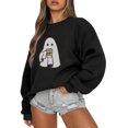 thumbnail image 1 of Meichang Chandails en Molleton d'Halloween pour Femmes 2023 Chandail en Molleton Graphique Fantôme Tendance Col Rond Ample Chemises Décontractées Orange Chandail Tops, 1 of 7