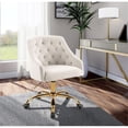thumbnail image 3 of Meridian Furniture Arden Swivel Adjustable Cream Velvet and Gold Office Chair, 3 of 10