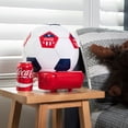 thumbnail image 2 of Coca-Cola Soccer Ball Mini Fridge, 5 Can Beverage Cooler White Red Black, 2 of 10
