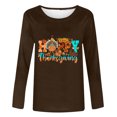 thumbnail image 4 of Aboser Chemises de Vacances pour Femmes Jour de l'Action de Grâce Mode T-Shirts Graphiques Citrouille Grande Taille Hauts d'Automne Manches Longues Douces T-shirt Reconnaissant Blouses Col Rond Grande Taille 2024, 4 of 4