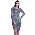 thumbnail image 2 of Moomaya Womens Full Sleeve Printed Midi Length Printed Bodycon Dress, 2 of 6